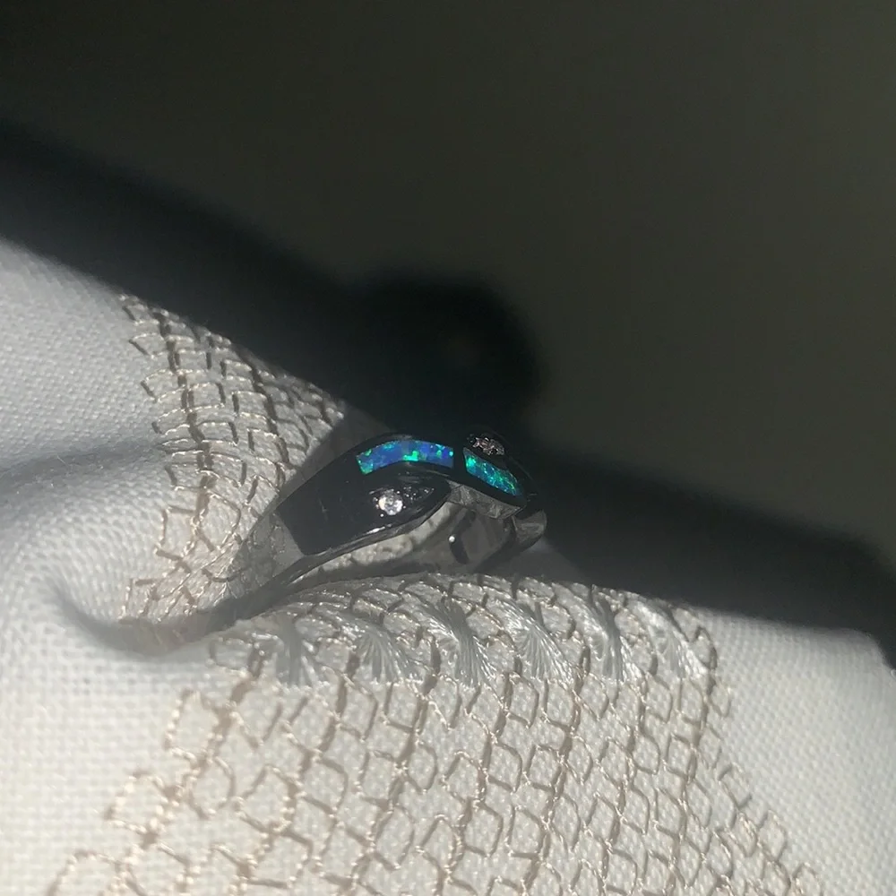 (2for$30)Zircon Black Infinity Ring - Picture 4 of 5